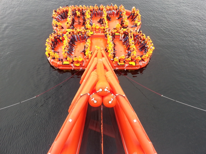 14m MES and 128P Link liferaft